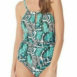 NWT Sea & Sand One Piece Tommy Control Swimsuit High Neck